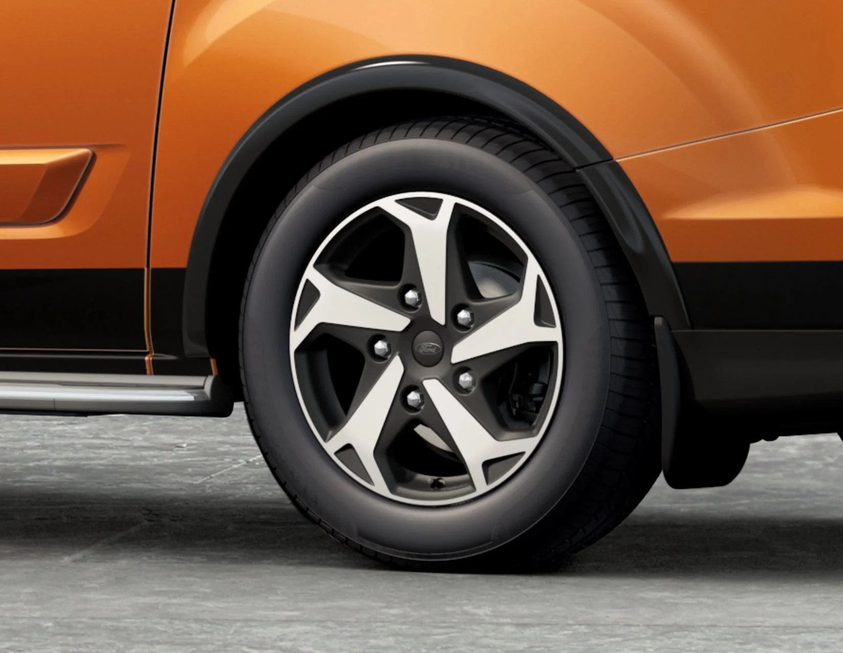 TRANSIT TOURNEO CUSTOM 17" ALLOY WHEEL 5-SPOKE DESIGN BLACK GLOSS MACHINED FINISH 2020-2023 - Image 2