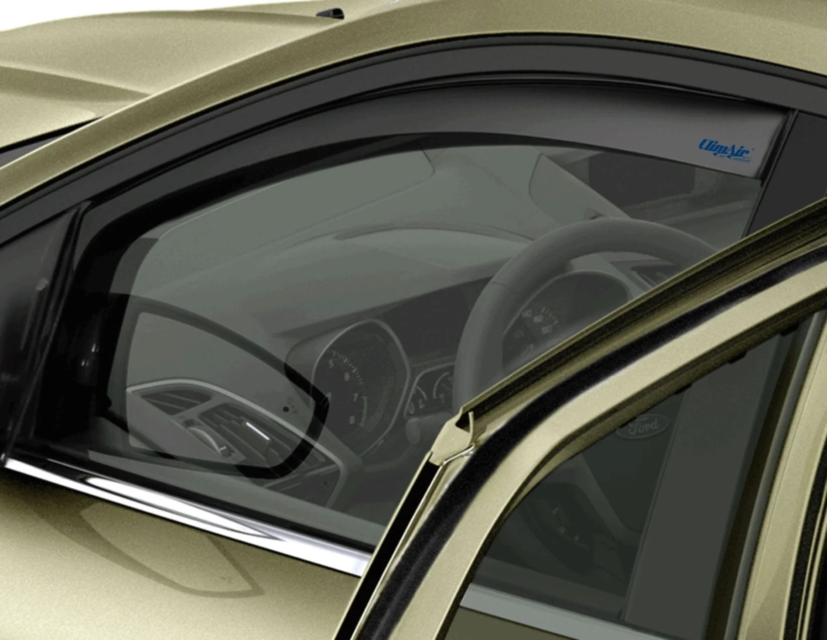 CLIMAIR®* WIND DEFLECTORS FOR FRONT DOOR WINDOWS, BLACK, FOR FORD KUGA 2012 - ONWARD - Image 2