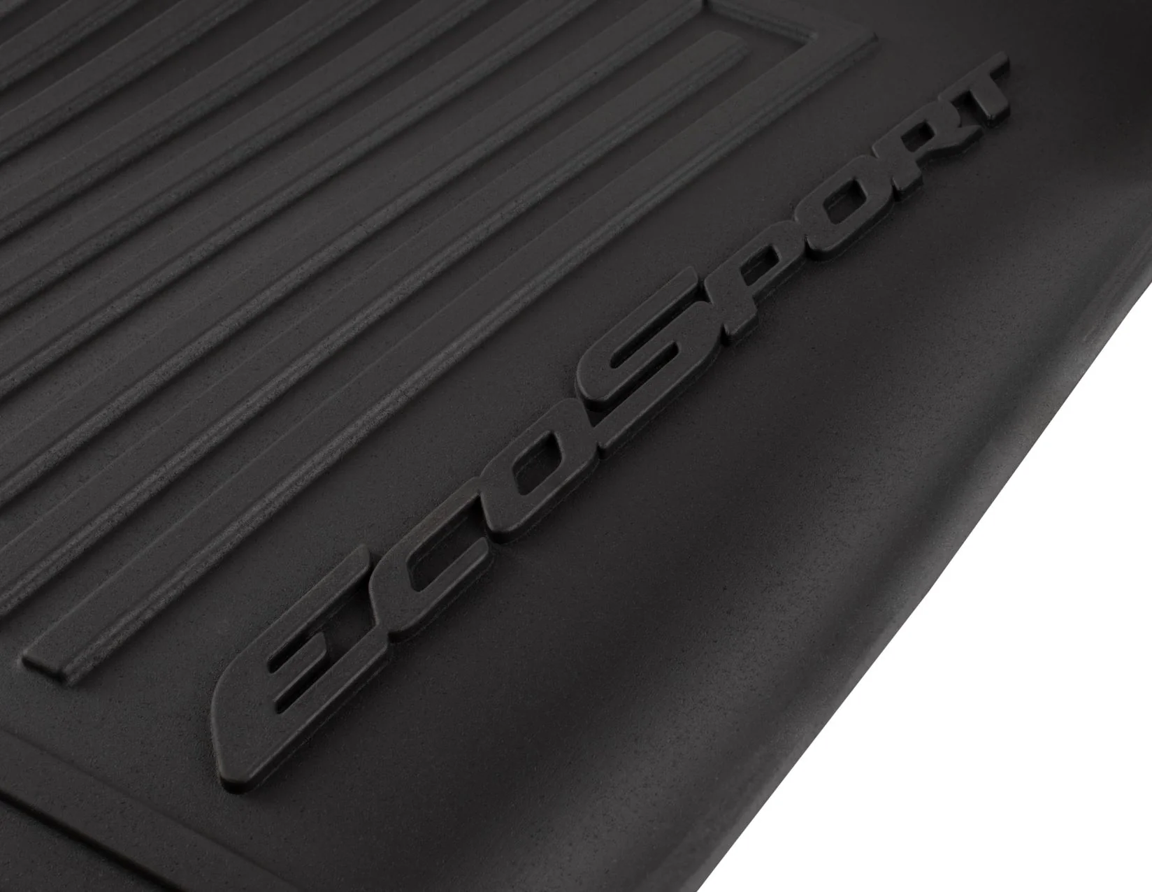 ECOSPORT RUBBER FLOOR MATS IN TRAY STYLE WITH RAISED EDGES, FRONT, BLACK WITH ECOSPORT LOGO, 2017 - ONWARD - Image 2