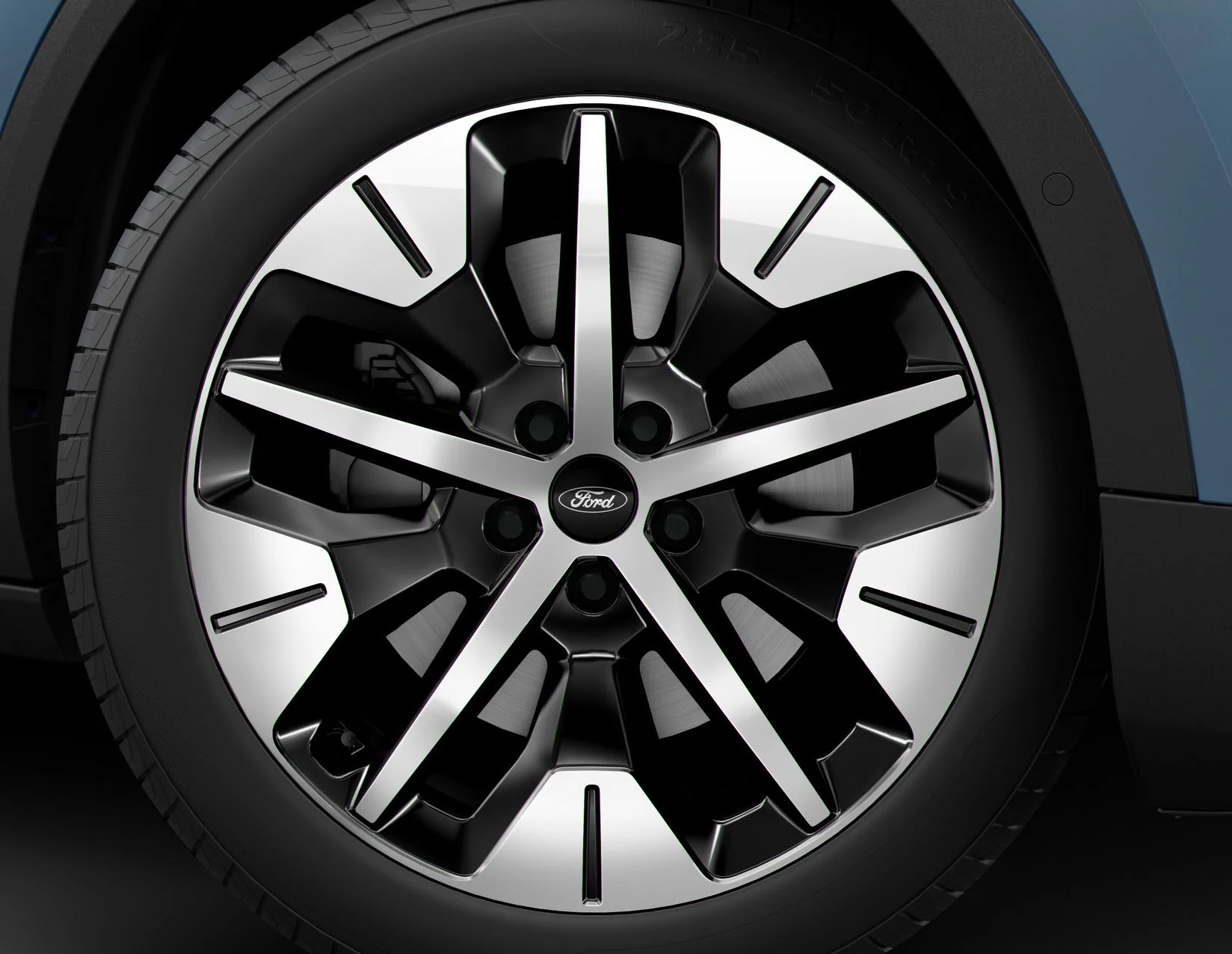 ALL-ELECTRIC EXPLORER 19" REAR ALLOY WHEEL 5-SPOKE DESIGN ABSOLUTE BLACK BRIGHT MACHINED FINISH 2024-ONWARDS 2689770