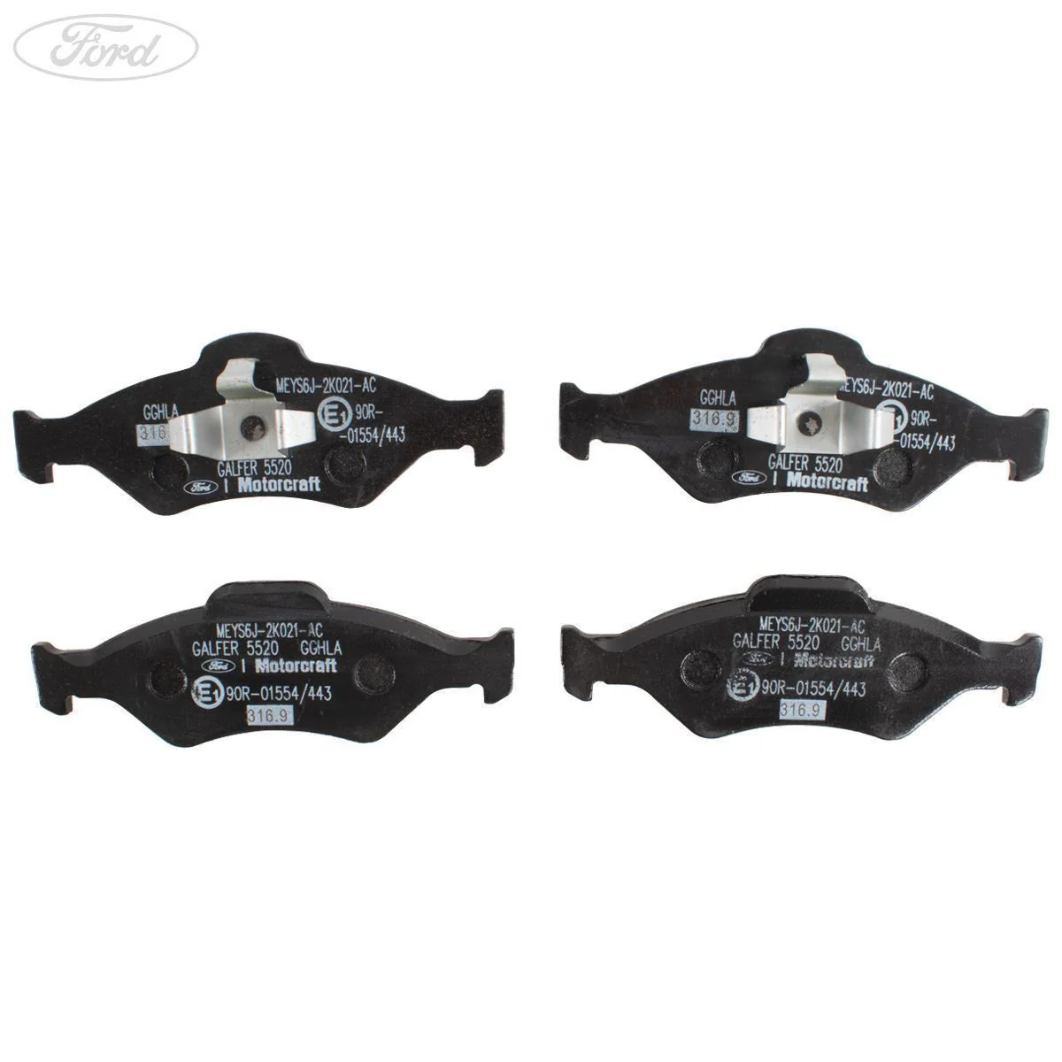 FIESTA KA MOTORCRAFT FRONT BRAKE PAD AXLE SET