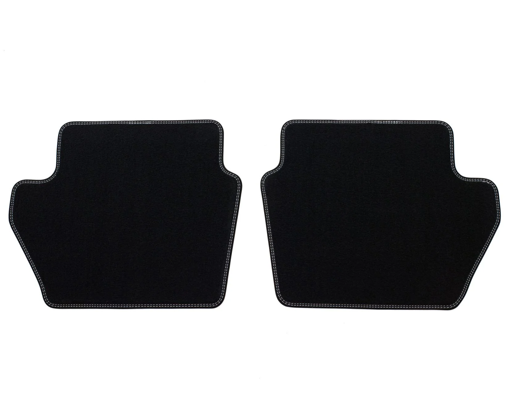 FIESTA VIGNALE REAR VELOUR CARPET FLOOR MATS CONTOURED BLACK WITH METAL GREY STITCHING 2017-2023 - Image 2