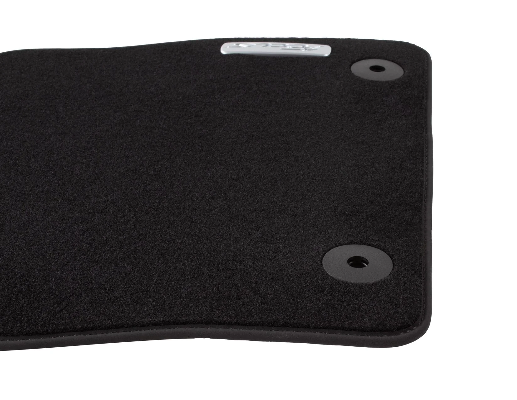 FOCUS FRONT VELOUR CARPET FLOOR MATS CONTOURED BLACK WITH MODEL LOGO 2014-2019 - Image 3
