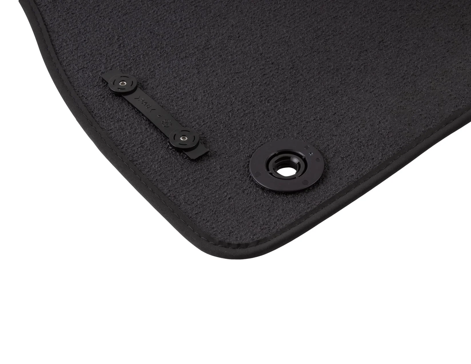 FOCUS FRONT VELOUR CARPET FLOOR MATS CONTOURED BLACK WITH MODEL LOGO 2014-2019 - Image 4
