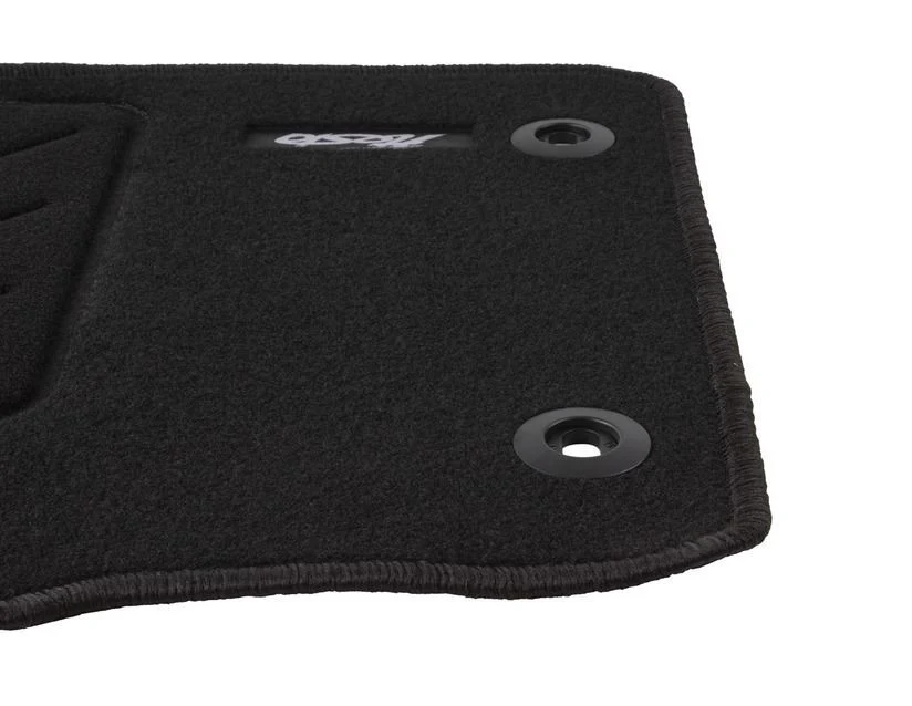 FIESTA FRONT VELOUR CARPET FLOOR MAT CONTOURED BLACK WITH MODEL LOGO 2008-2011 - Image 2