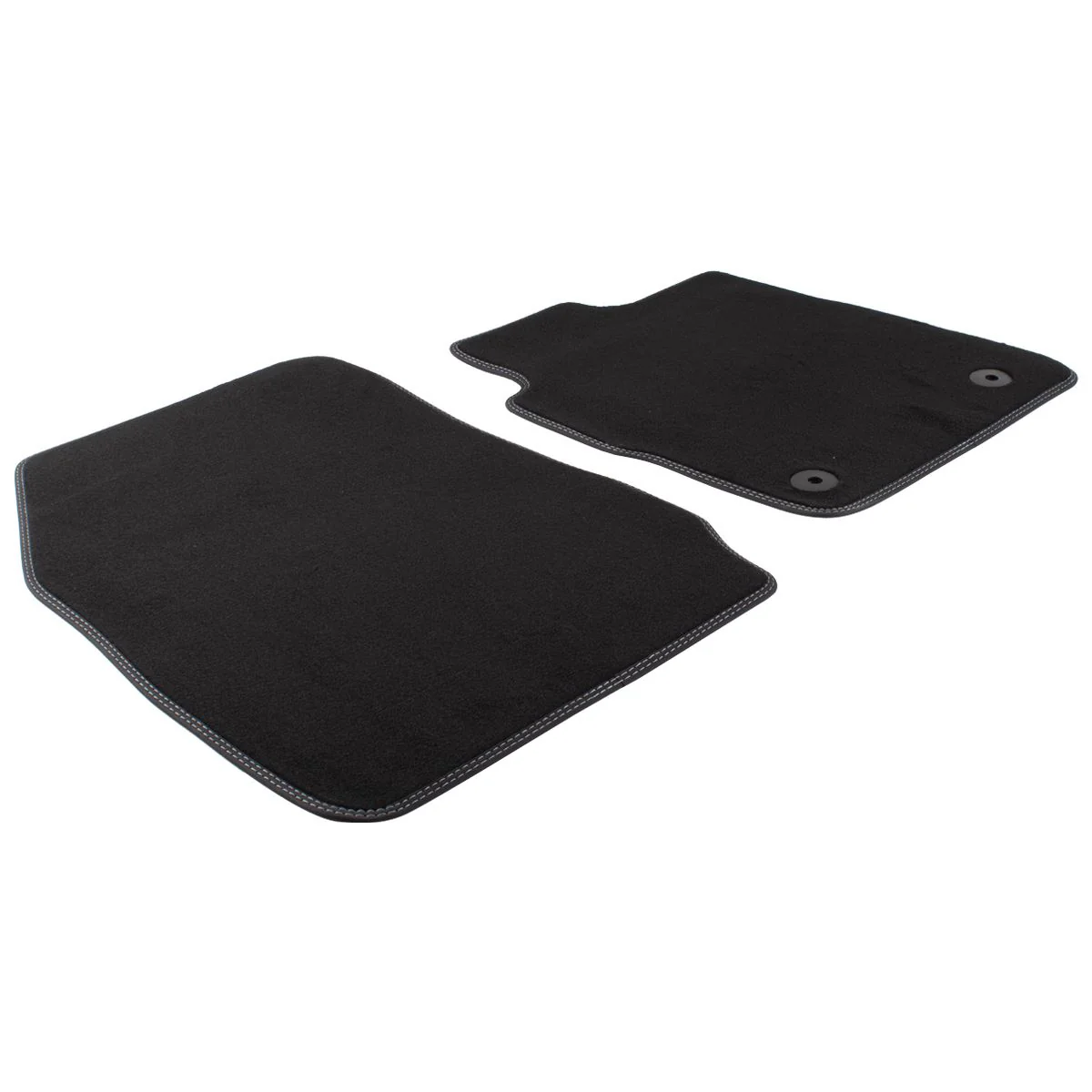 FIESTA FRONT VELOUR CARPET FLOOR MAT KIT CONTOURED IN BLACK WITH METAL GREY STITCHING 2012-2017 1848813 - Image 4