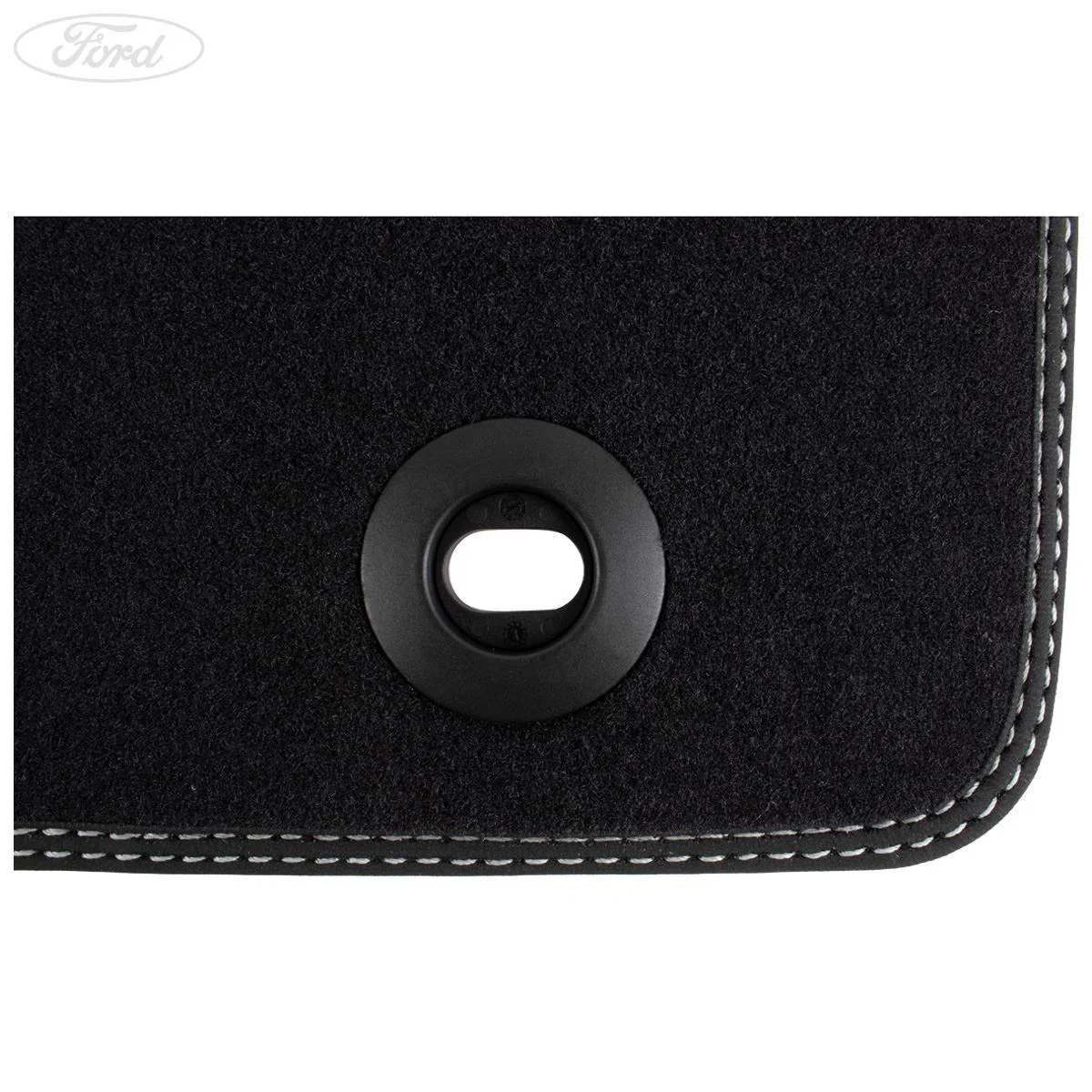 KA FRONT FLOOR MATS VELOUR BLACK WHITE STITCHING 08-16 - Image 9