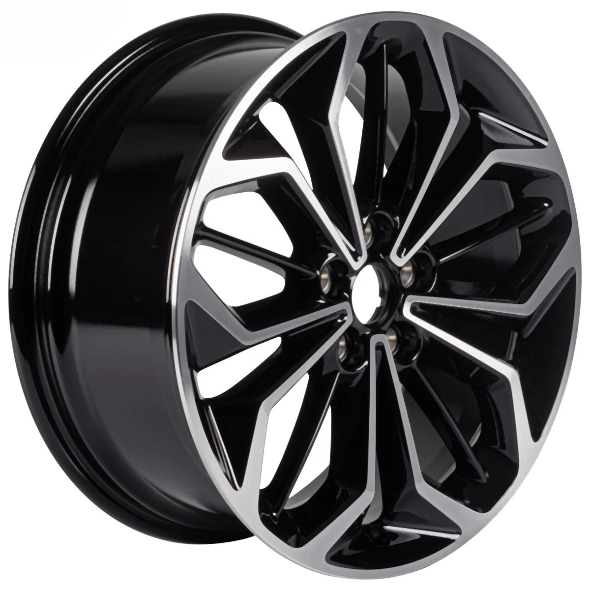 FOCUS/MONDEO 18" ALLOY WHEEL KATANA 5X2-SPOKE DESIGN ABSOLUTE BLACK MACHINED FINISH 2019-2022 2418533 - Image 2