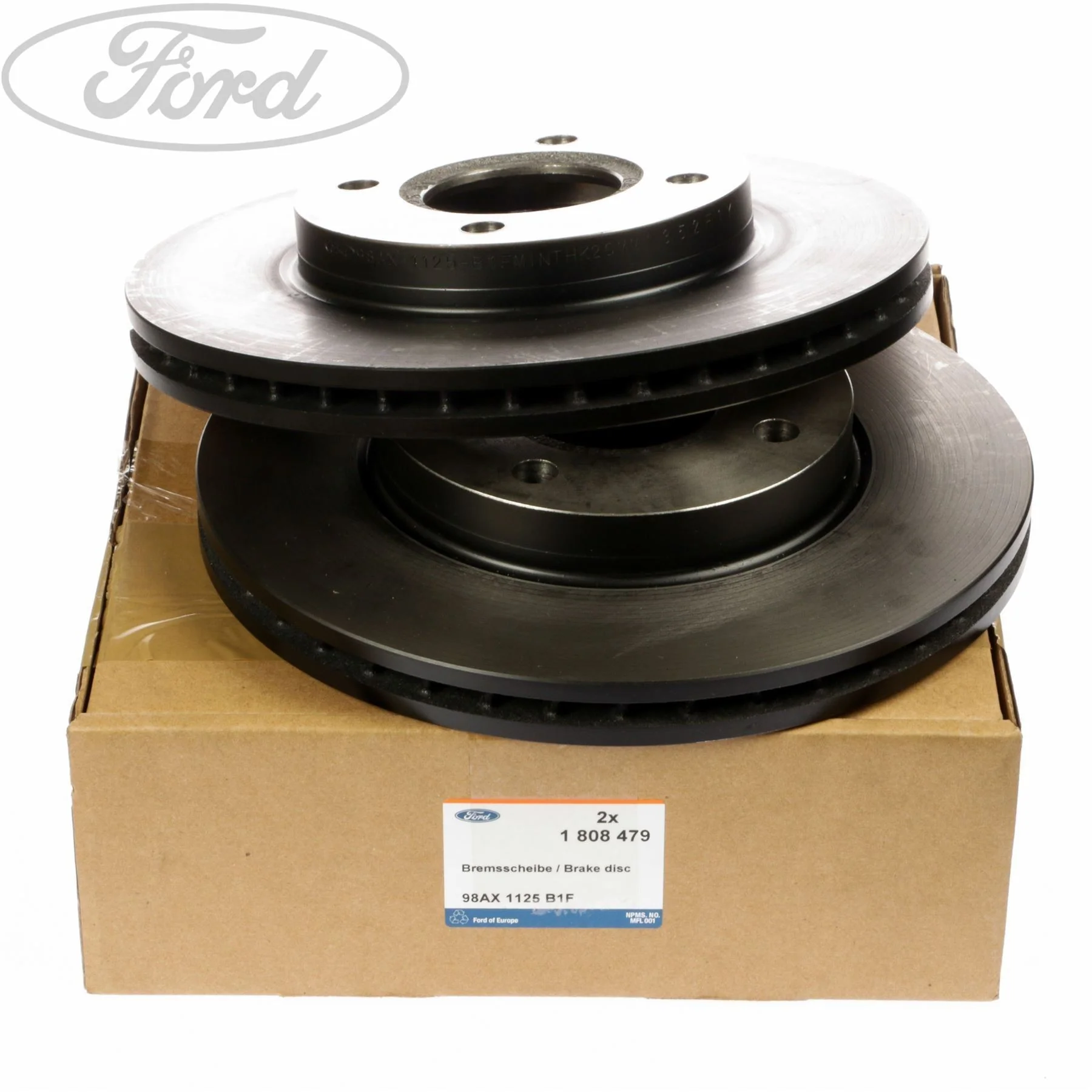 FOCUS FIESTA FRONT VENTED COATED BRAKE DISC PAIR 258MM - Image 3