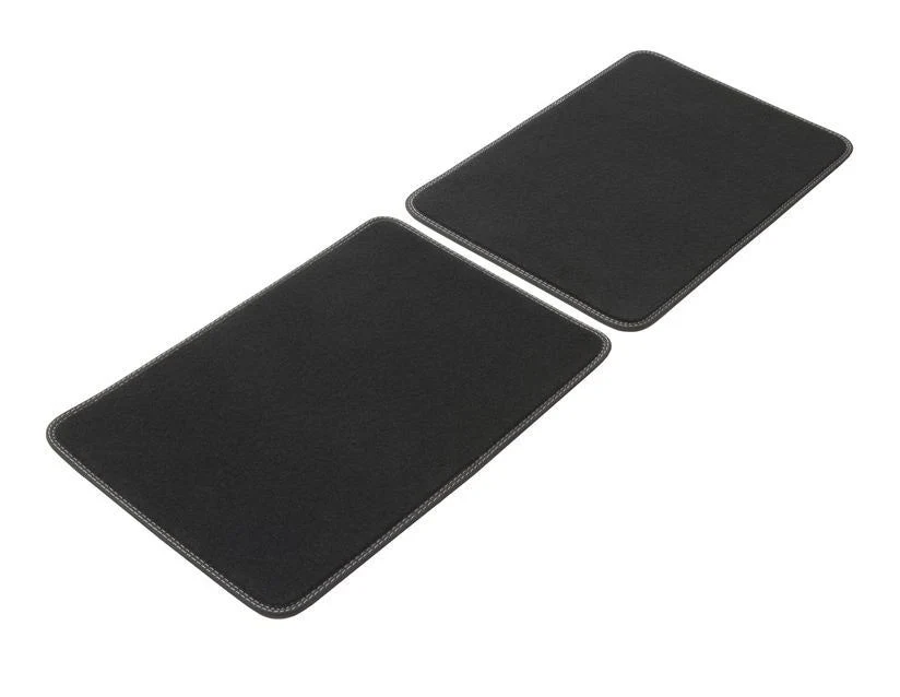 FOCUS PREMIUM VELOURS FLOOR MATS REAR, BLACK WITH GREY STITCHING - Image 3