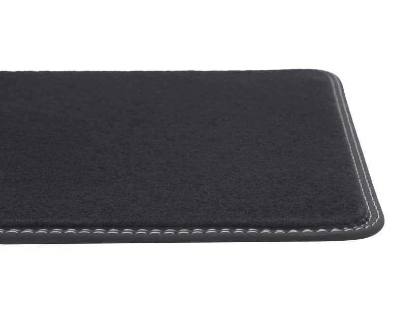 FOCUS PREMIUM VELOURS FLOOR MATS REAR, BLACK WITH GREY STITCHING - Image 4