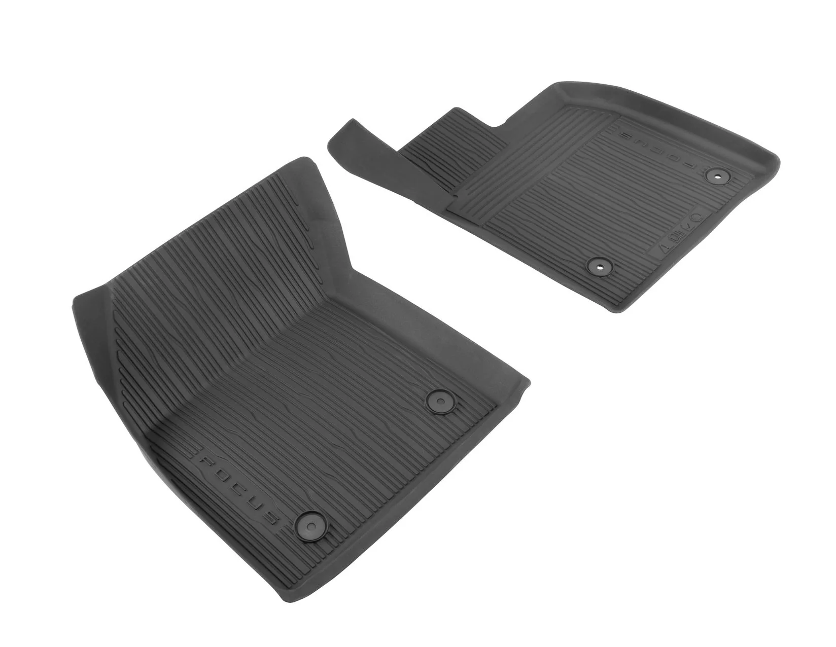 FOCUS FRONT RUBBER FLOOR MATS ALL-WEATHER TRAY BLACK MANUAL TRANSMISSION 2018-2025 - Image 3