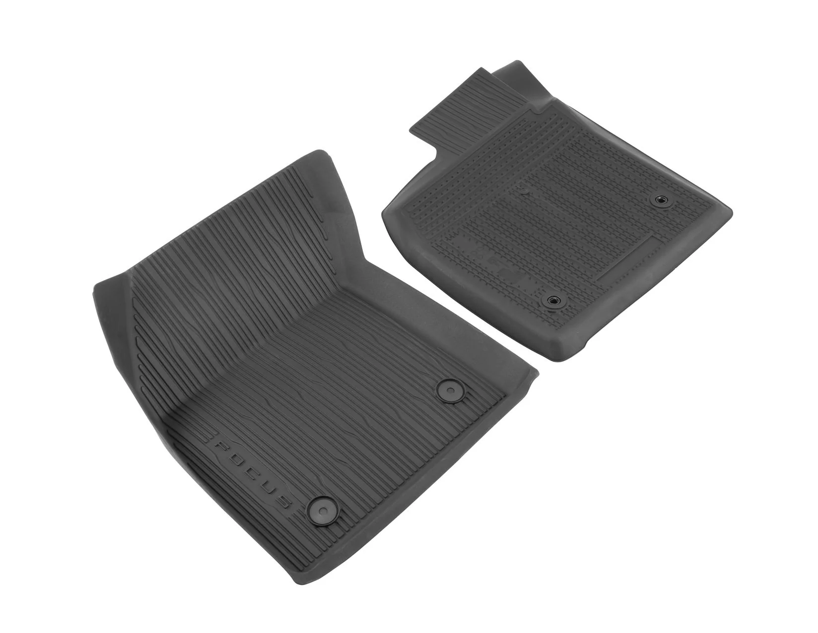 FOCUS FRONT RUBBER FLOOR MATS ALL-WEATHER TRAY BLACK MANUAL TRANSMISSION 2018-2025 - Image 4