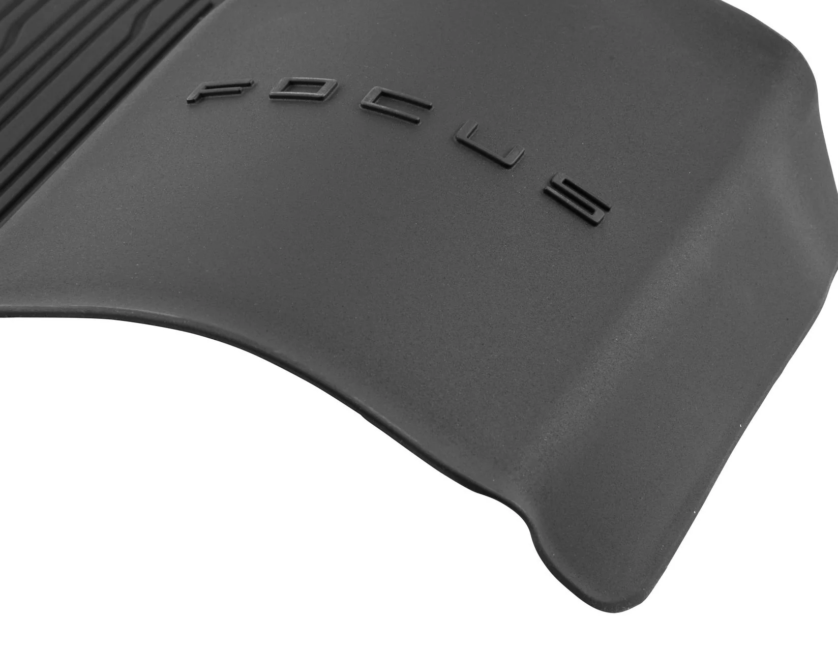 FOCUS REAR RUBBER FLOOR MATS ALL-WEATHER TRAY STYLE RAISED EDGES CONTOURED RAISED EDGES BLACK 2018-2025 - Image 3