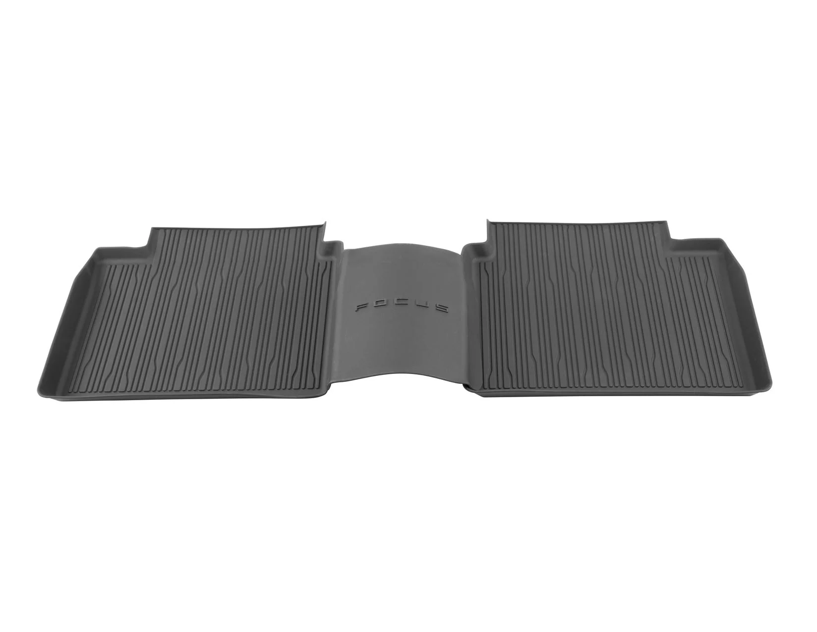 FOCUS REAR RUBBER FLOOR MATS ALL-WEATHER TRAY STYLE RAISED EDGES CONTOURED RAISED EDGES BLACK 2018-2025 - Image 5