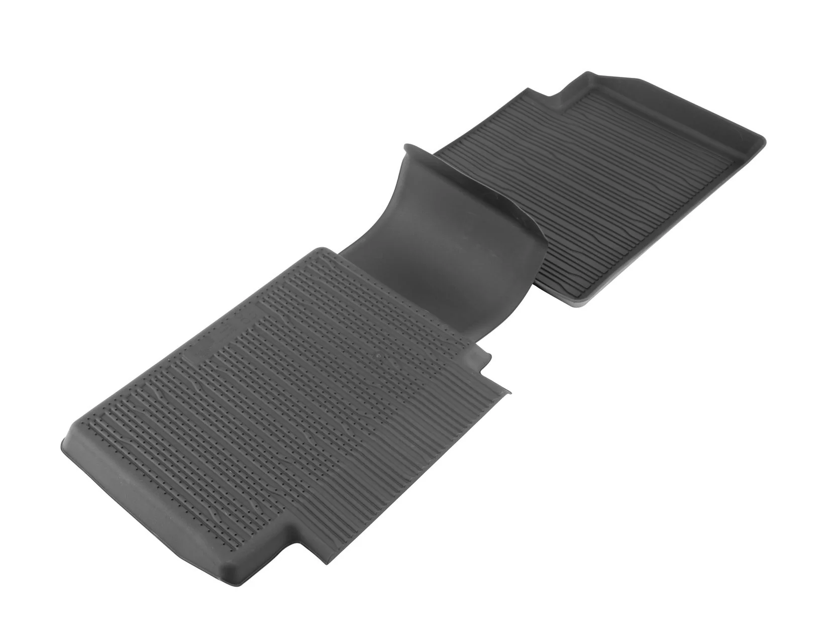 FOCUS REAR RUBBER FLOOR MATS ALL-WEATHER TRAY STYLE RAISED EDGES CONTOURED RAISED EDGES BLACK 2018-2025 - Image 6