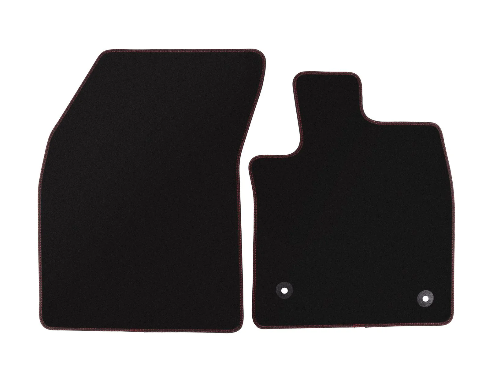 FOCUS FROM 04/2018 VELOUR FLOOR MATS FRONT,BLACK WITH RED STITCHING