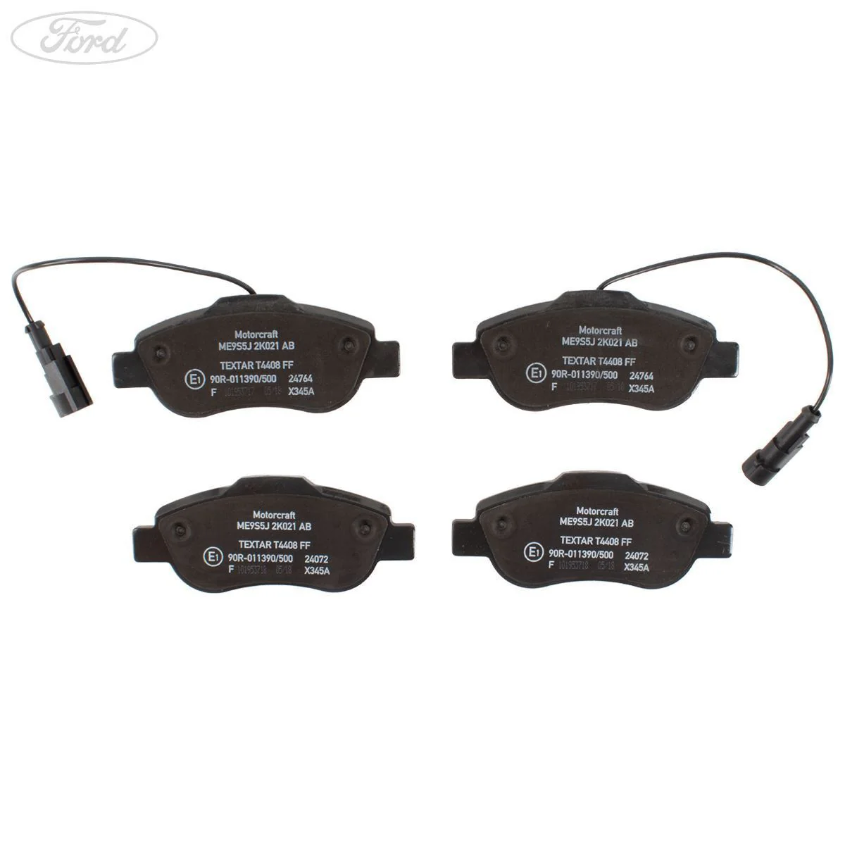 KA TDCI MOTORCRAFT FRONT BRAKE PAD AXLE SET 75 BHP