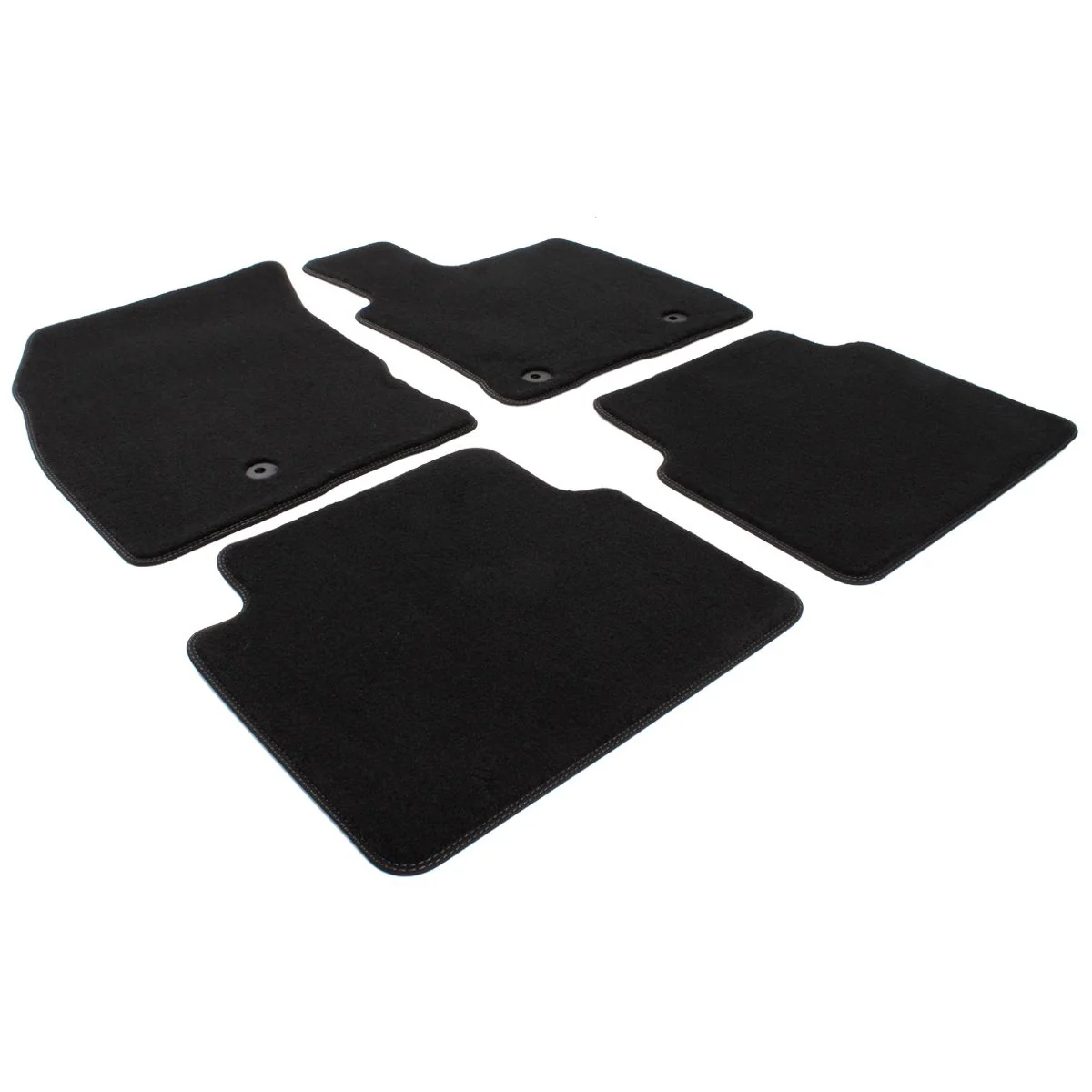 KUGA FRONT & REAR VELOUR CARPET FLOOR MAT KIT CONTOURED SET BLACK WITH DOUBLE GREY STITCHING 2020-ONWARDS 2414799