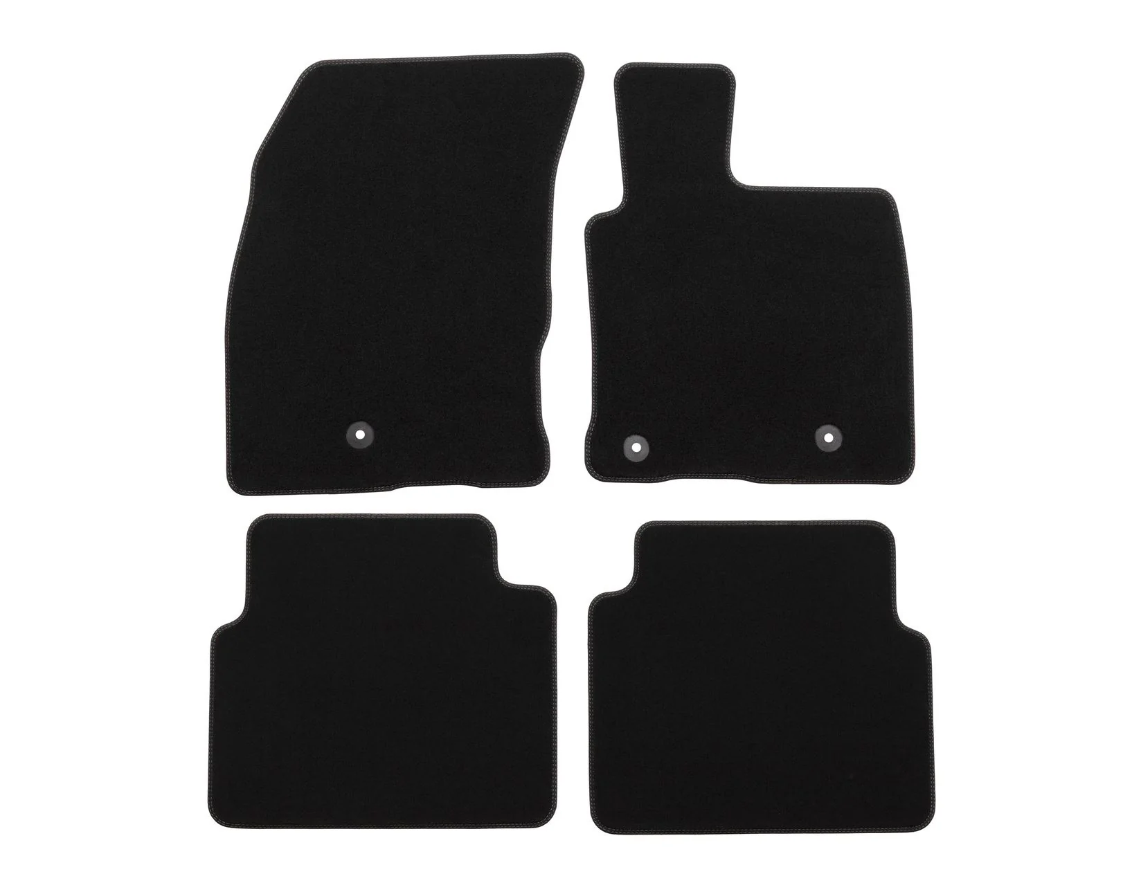 KUGA FRONT & REAR VELOUR CARPET FLOOR MAT KIT CONTOURED SET BLACK WITH DOUBLE GREY STITCHING 2020-ONWARDS 2414799 - Image 2
