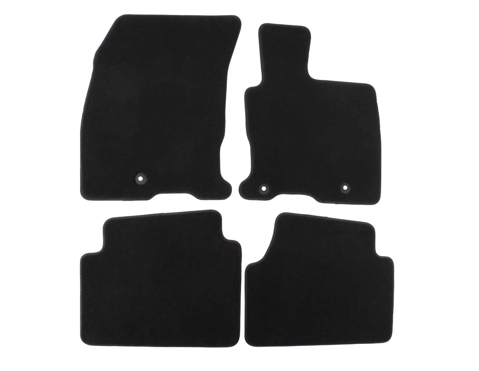 KUGA TITANIUM FRONT & REAR VELOUR CARPET FLOOR MATS CONTOURED SET BLACK WITH DOUBLE GREY STITCHING 2020-ONWARDS 2414811 - Image 2