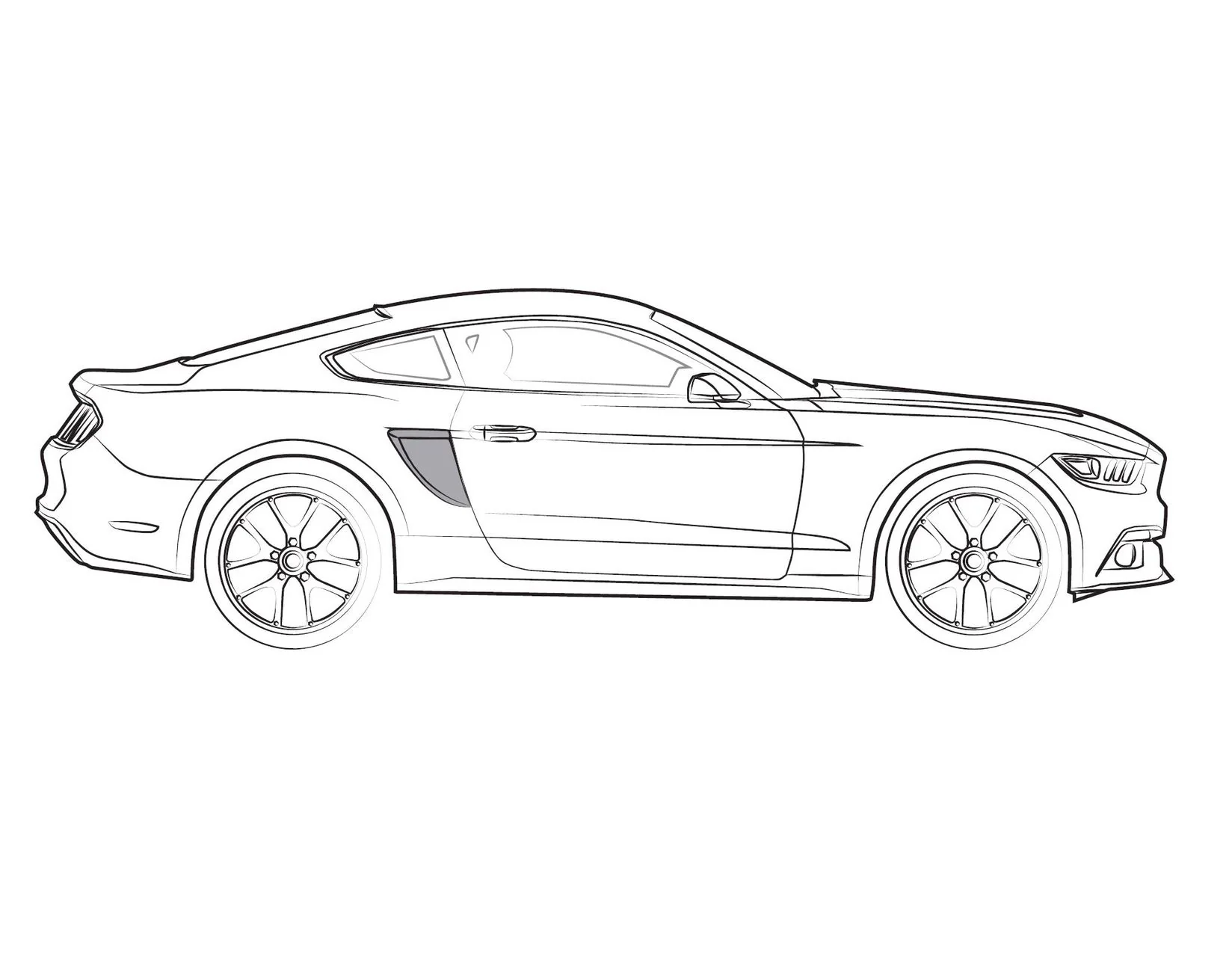 MUSTANG 03/2018-03/2023 BODY SIDE SCOOP KIT MATTE BLACK - Image 11