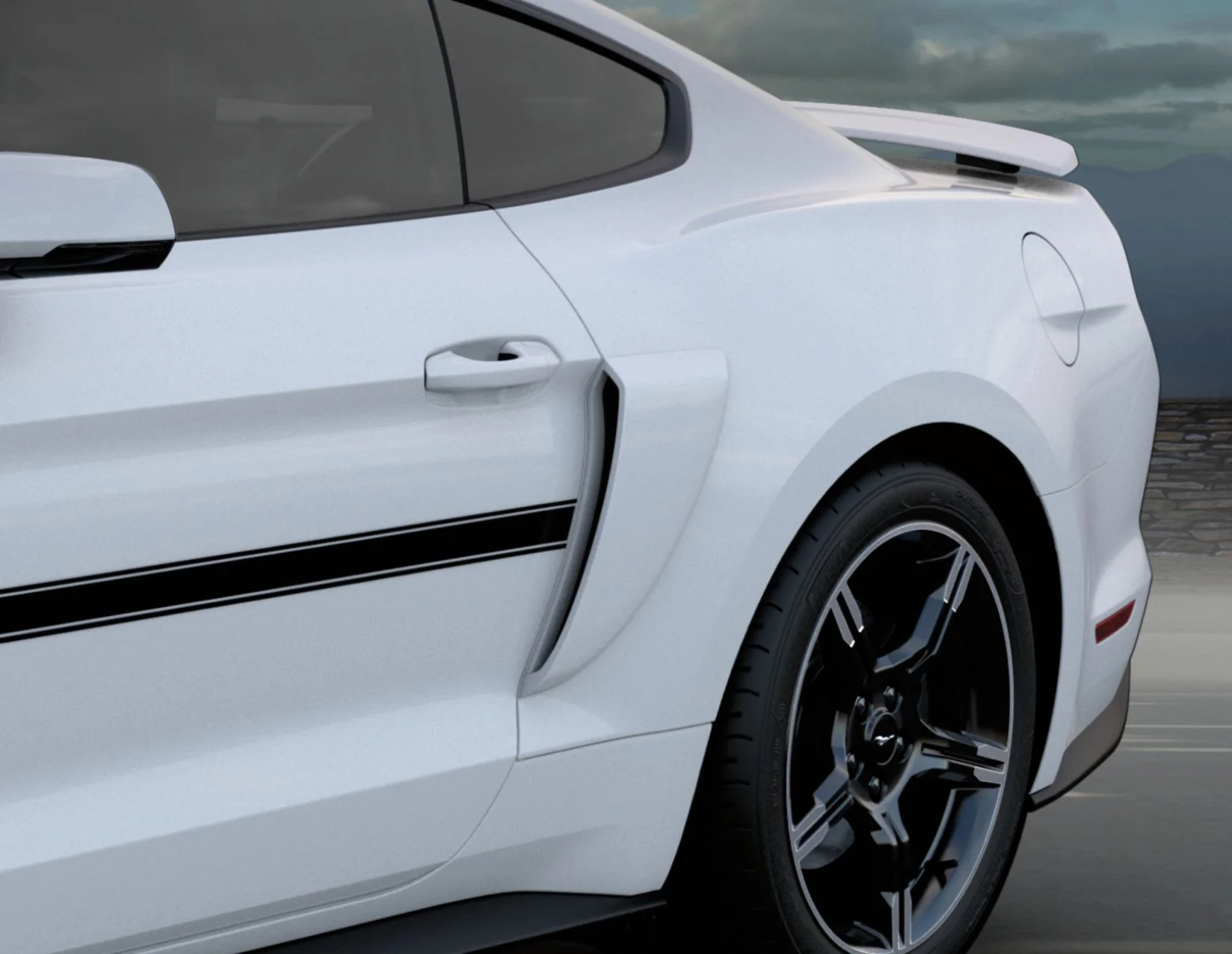MUSTANG 03/2018-03/2023 BODY SIDE SCOOP KIT MATTE BLACK - Image 4