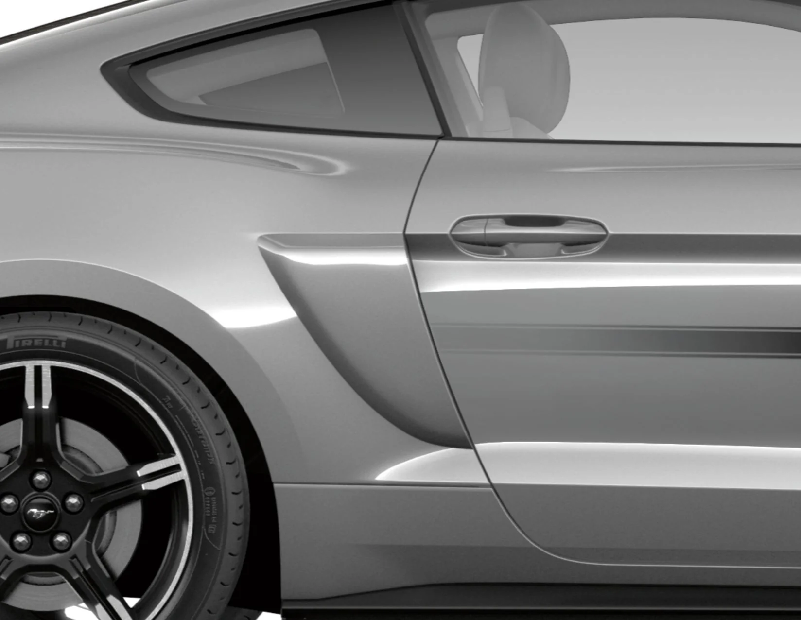 MUSTANG 03/2018-03/2023 BODY SIDE SCOOP KIT MATTE BLACK - Image 6