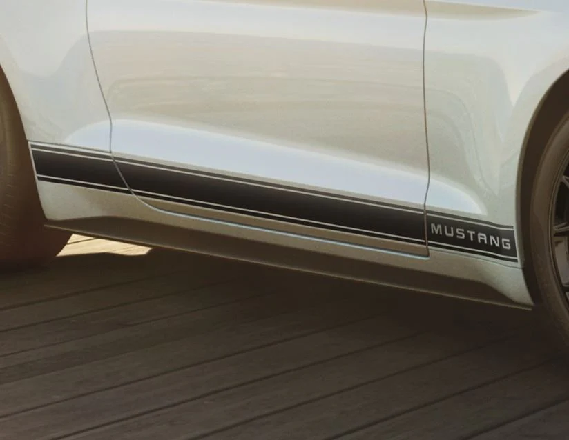 MUSTANG FORD PERFORMANCE TRI-BAR SIDE STRIPES WITH MUSTANG LETTERING, MATT BLACK - Image 4