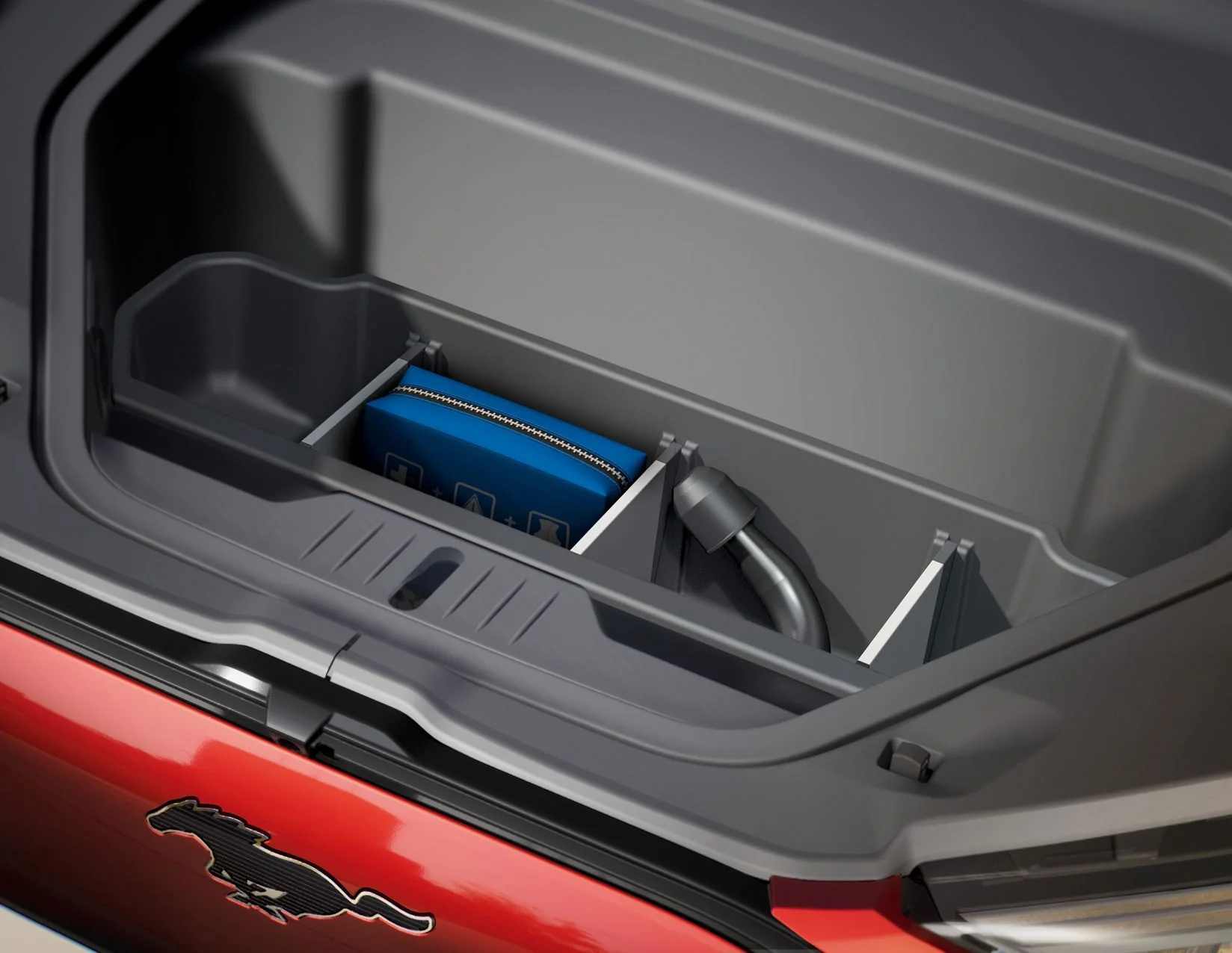 MUSTANG MACH-E FRUNK ORGANISER LINER WATERPROOF DEEP PLASTIC TRAY WITH REMOVABLE DIVIDERS 2020-ONWARDS