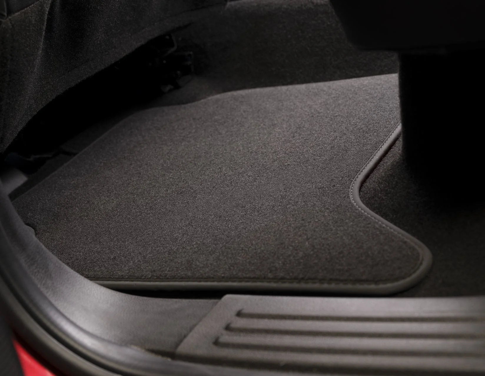 RANGER P703 DOUBLE CAB REAR CARPET FLOOR MATS CONTOURED BLACK WITH SERGE FABRIC BINDING 2022-ONWARDS