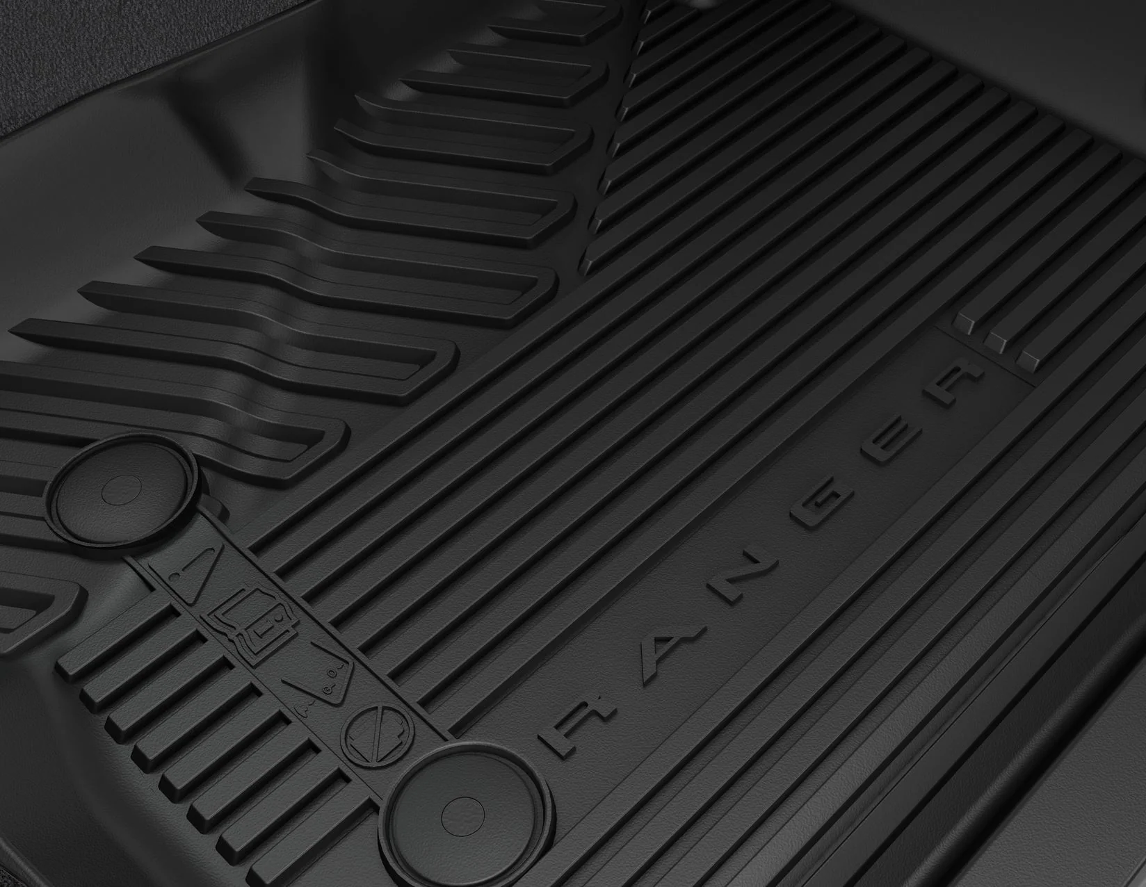 RANGER FROM 06/2022 RUBBER FLOOR MATS FRONT,BLACK