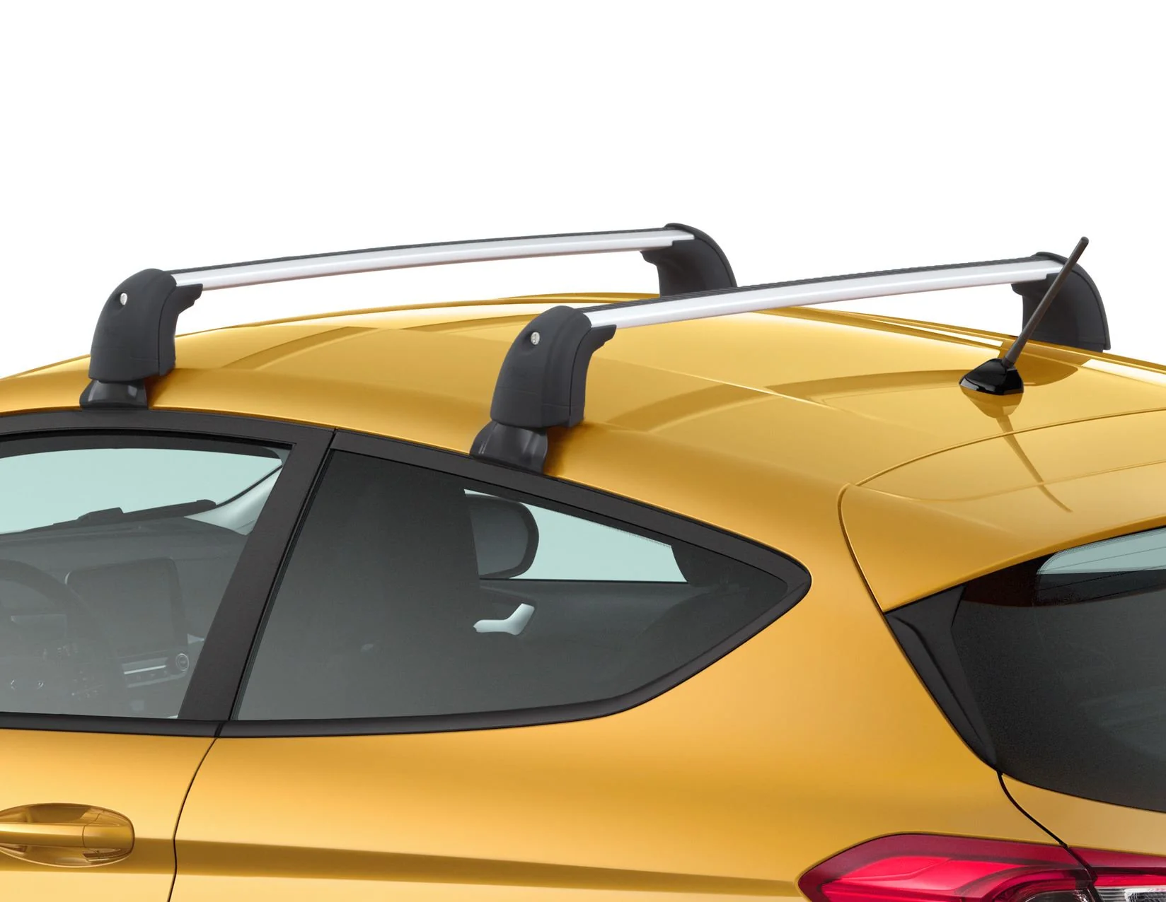 FIESTA 3-DOOR ROOF CROSS BARS ALUMINIUM LOCKABLE NON-PANORAMIC SILVER FINISH 2017-2023 2112681