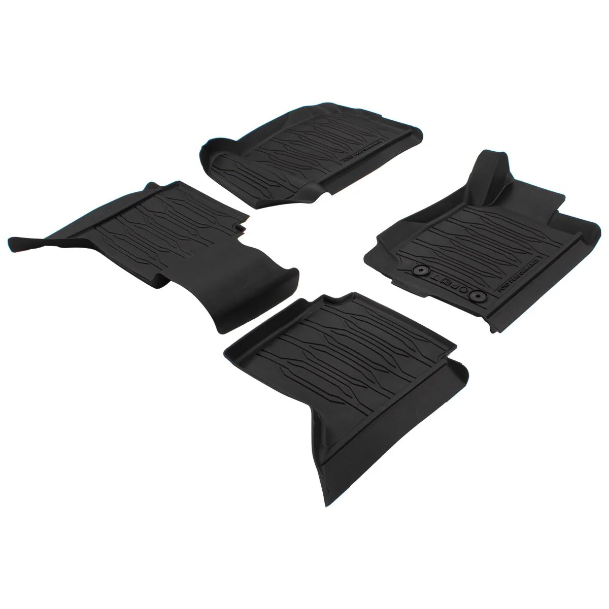 RANGER 01/2012-06/2022 RUBBER FLOOR MATS FRONT AND REAR,BLACK