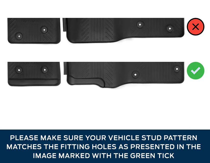 TRANSIT AND TRANSIT CUSTOM FRONT RUBBER FLOOR MATS BLACK WITH LOGO 6 SPEED AUTOMATIC ONLY - Image 2