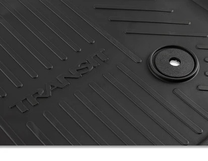 TRANSIT AND TRANSIT CUSTOM RUBBER FLOOR MATS FRONT, BLACK WITH LOGO, AUTOMATIC TRANSMISSION ONLY - Image 5