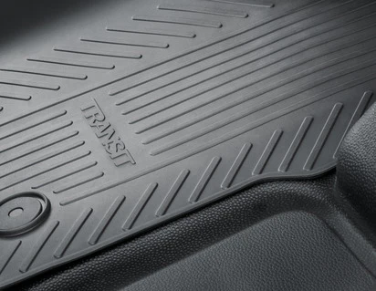 TRANSIT AND TRANSIT CUSTOM RUBBER FLOOR MATS FRONT, BLACK WITH LOGO, AUTOMATIC TRANSMISSION ONLY - Image 6