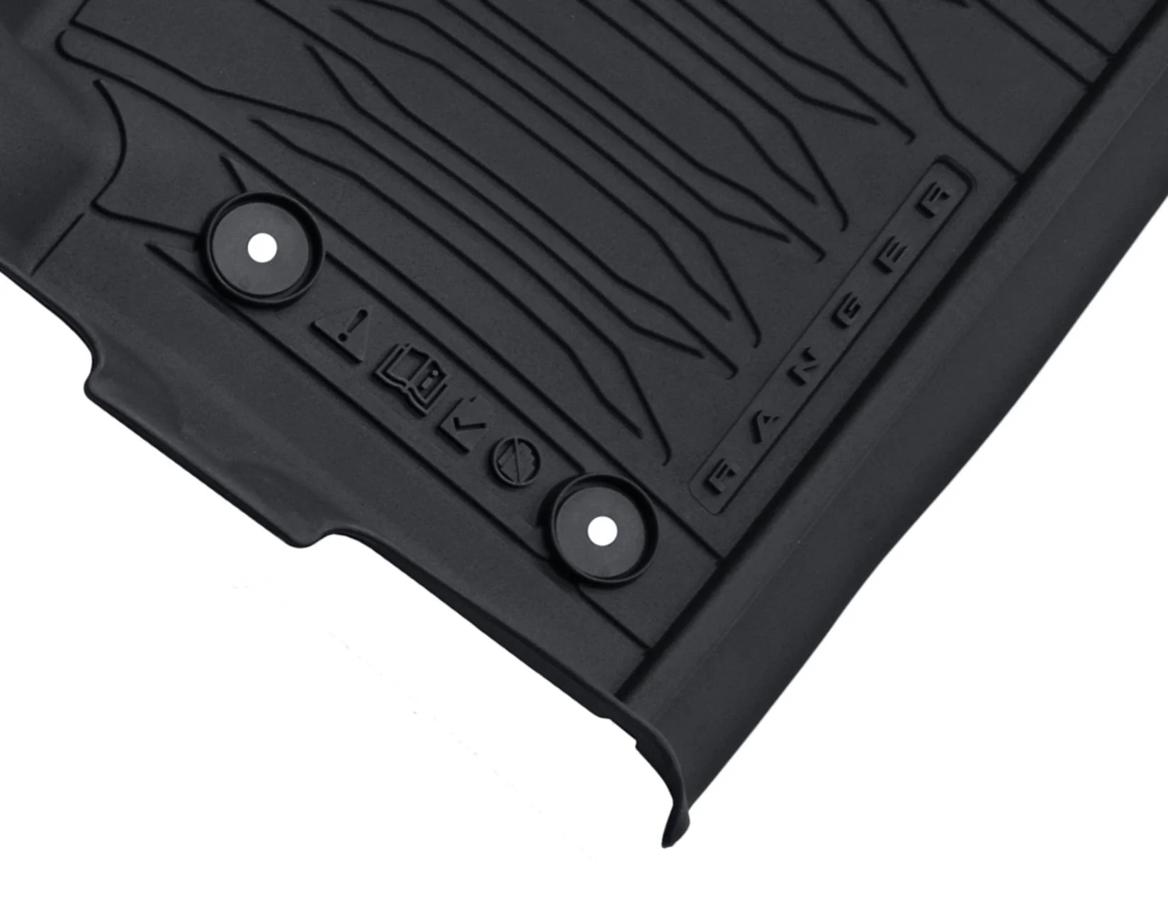 RANGER RUBBER FLOOR MATS TRAY STYLE DESIGN, FRONT, BLACK WITH RANGER LOGO, FOR SINGLE CAB VERSION ONLY, 2012 - ONWARDS - Image 6