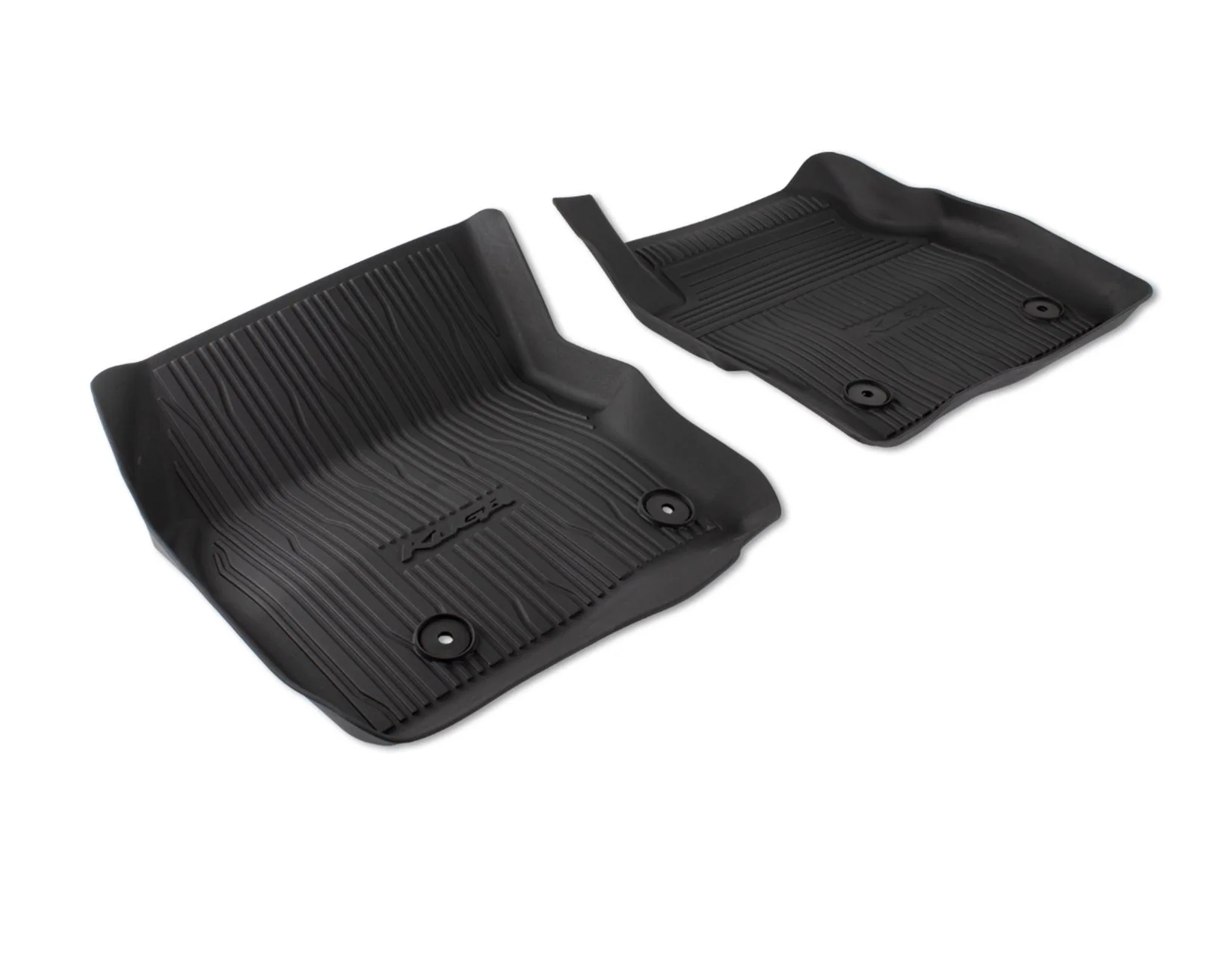 KUGA FRONT RUBBER FLOOR MATS, TRAY STYLE WITH RAISED EDGES , BLACK AND KUGA LOGO, BLACK 2016 - 2019