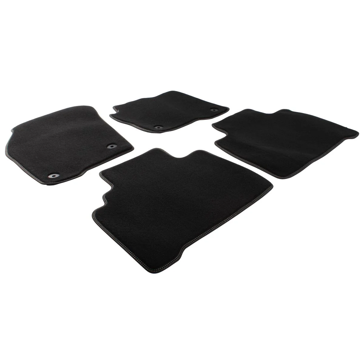 GALAXY S-MAX VIGNALE FRONT & REAR VELOUR CARPET FLOOR MAT KIT CONTOURED SET BLACK 2016-2023