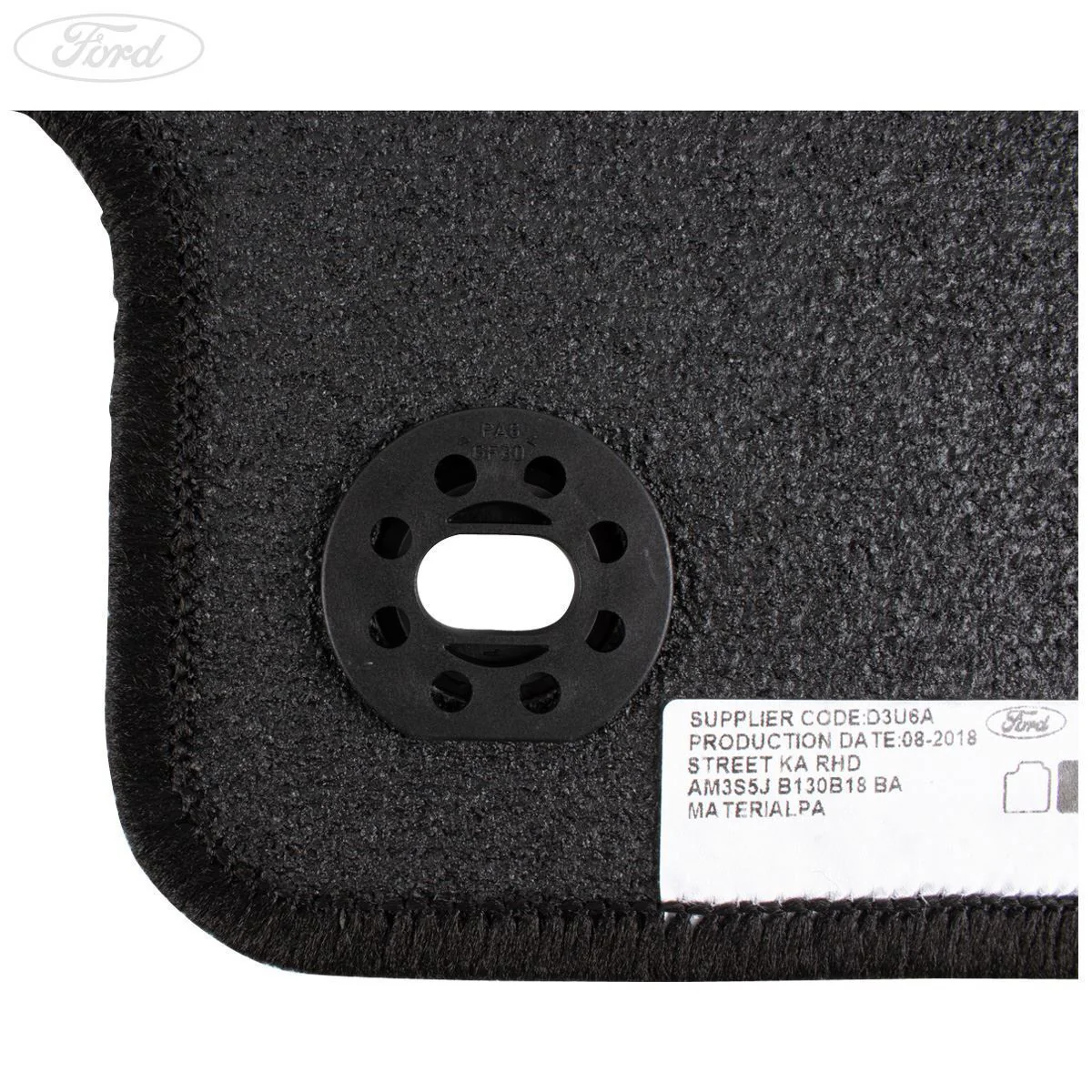 STREET KA FRONT CARPET FLOOR MATS CONTOURED BLACK WITH WHITE MODEL LOGO 2003-2005 1305424 - Image 8