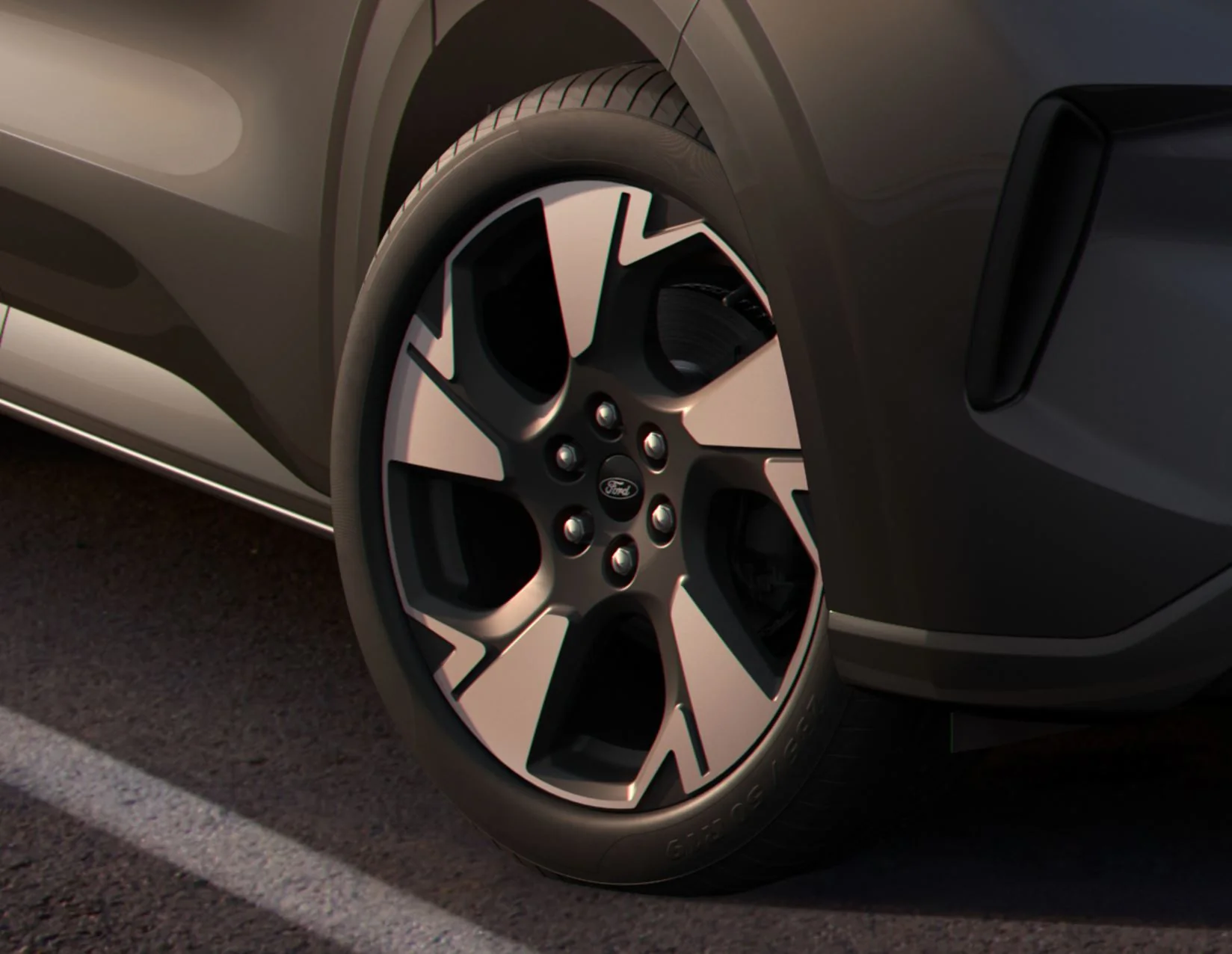 TRANSIT/TOURNEO CUSTOM 19" ALLOY WHEEL 5-SPOKE DESIGN ASPHALT MATT BLACK FINISH 2023-ONWARDS 2653324