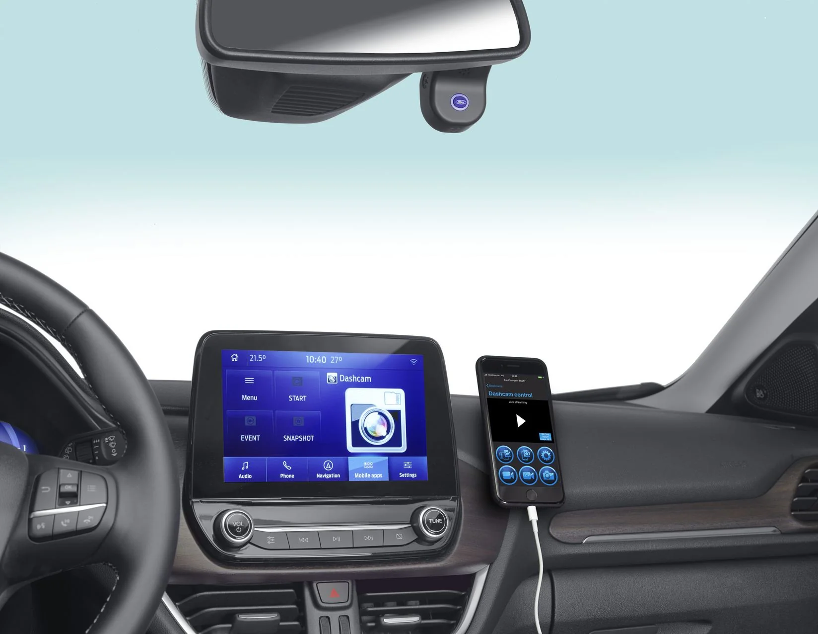 TRANSIT AND TOURNEO CUSTOM DASHBOARD CAMERA WITH FITTING, FOR VEHICLES WITH RAIN SENSOR, 2012 - ONWARD - Image 12