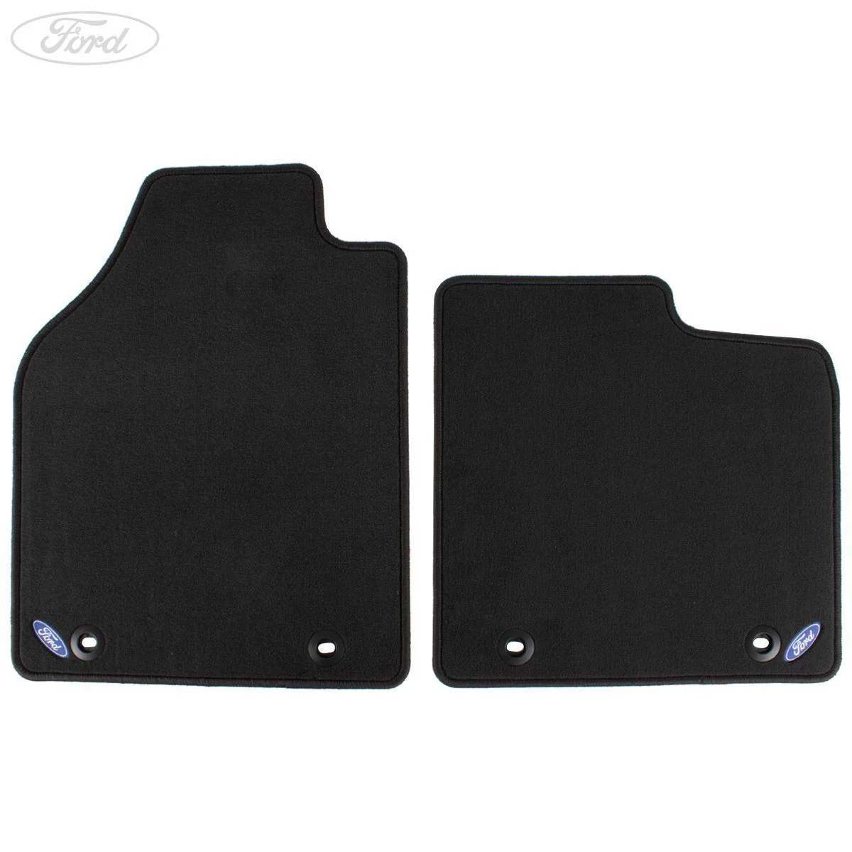 TRANSIT CONNECT FRONT VELOUR CARPET FLOOR MATS CONTOURED BLACK WITH OVAL LOGO 2002-2012 1225179 - Image 3