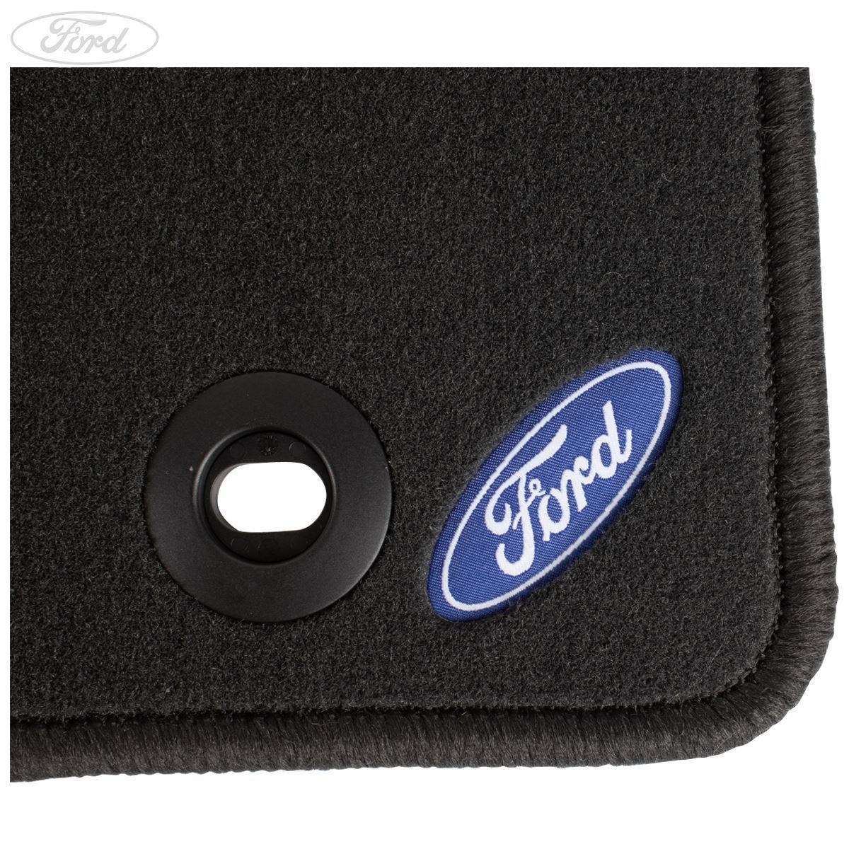 TRANSIT CONNECT FRONT VELOUR CARPET FLOOR MATS CONTOURED BLACK WITH OVAL LOGO 2002-2012 1225179 - Image 4