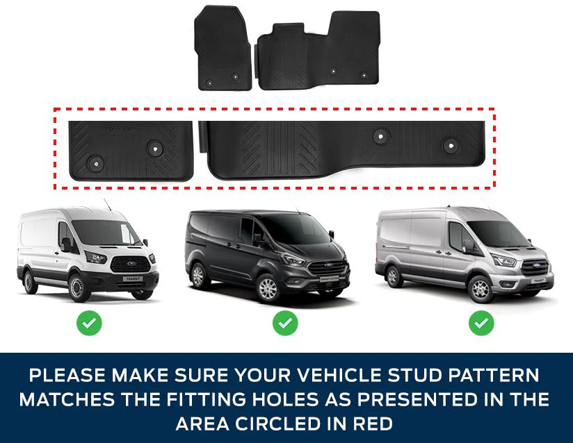 TRANSIT CUSTOM MK8 MK9 FRONT RUBBER FLOOR MATS MANUAL 2014- 2047028 - Image 3