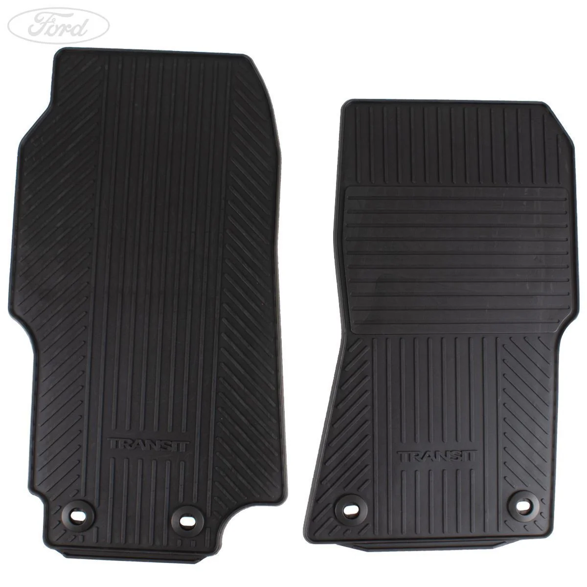 TRANSIT MK7 FRONT RUBBER CONTOUR FLOOR MATS & CLIP 06-14 - Image 4