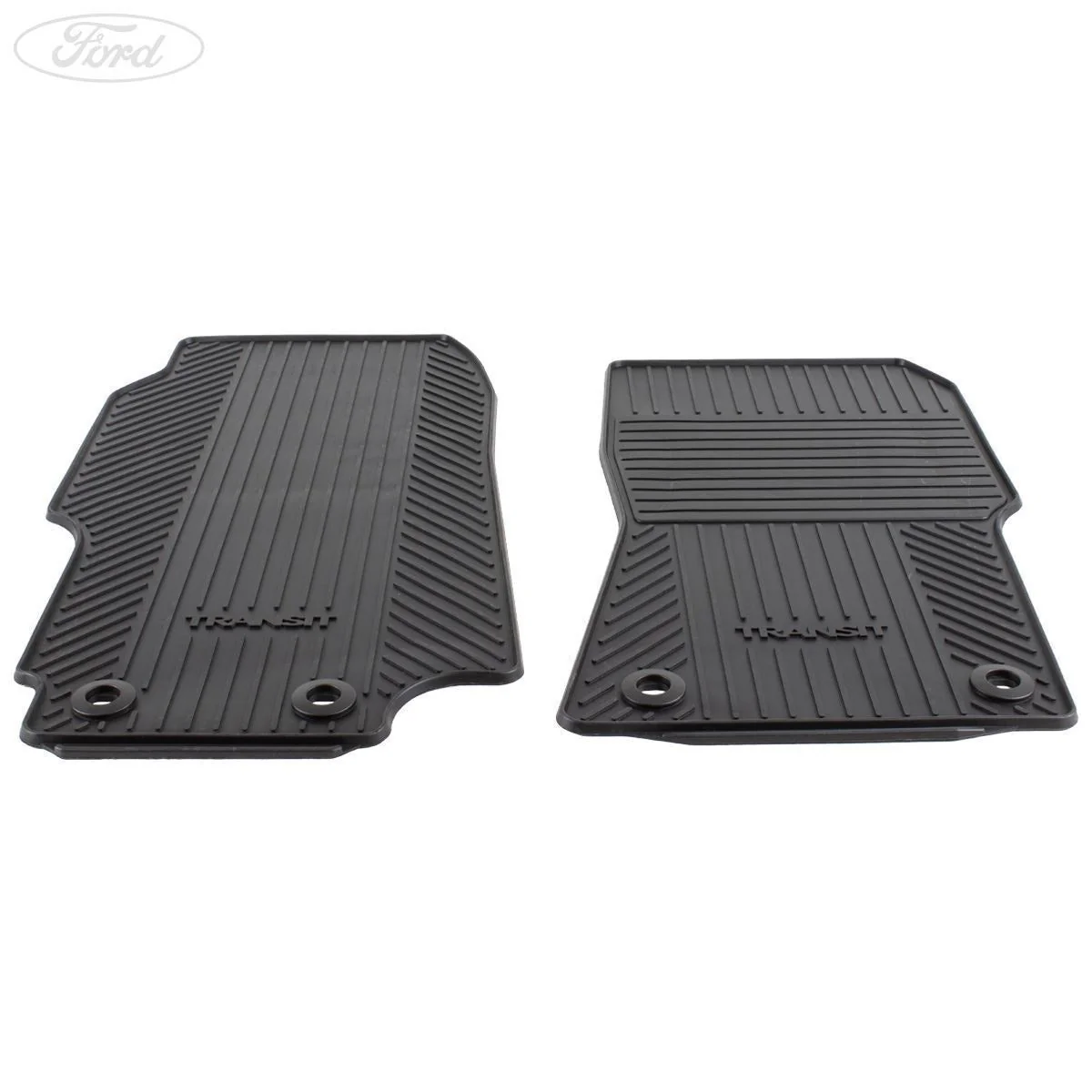 TRANSIT MK7 FRONT RUBBER CONTOUR FLOOR MATS & CLIP 06-14 - Image 5